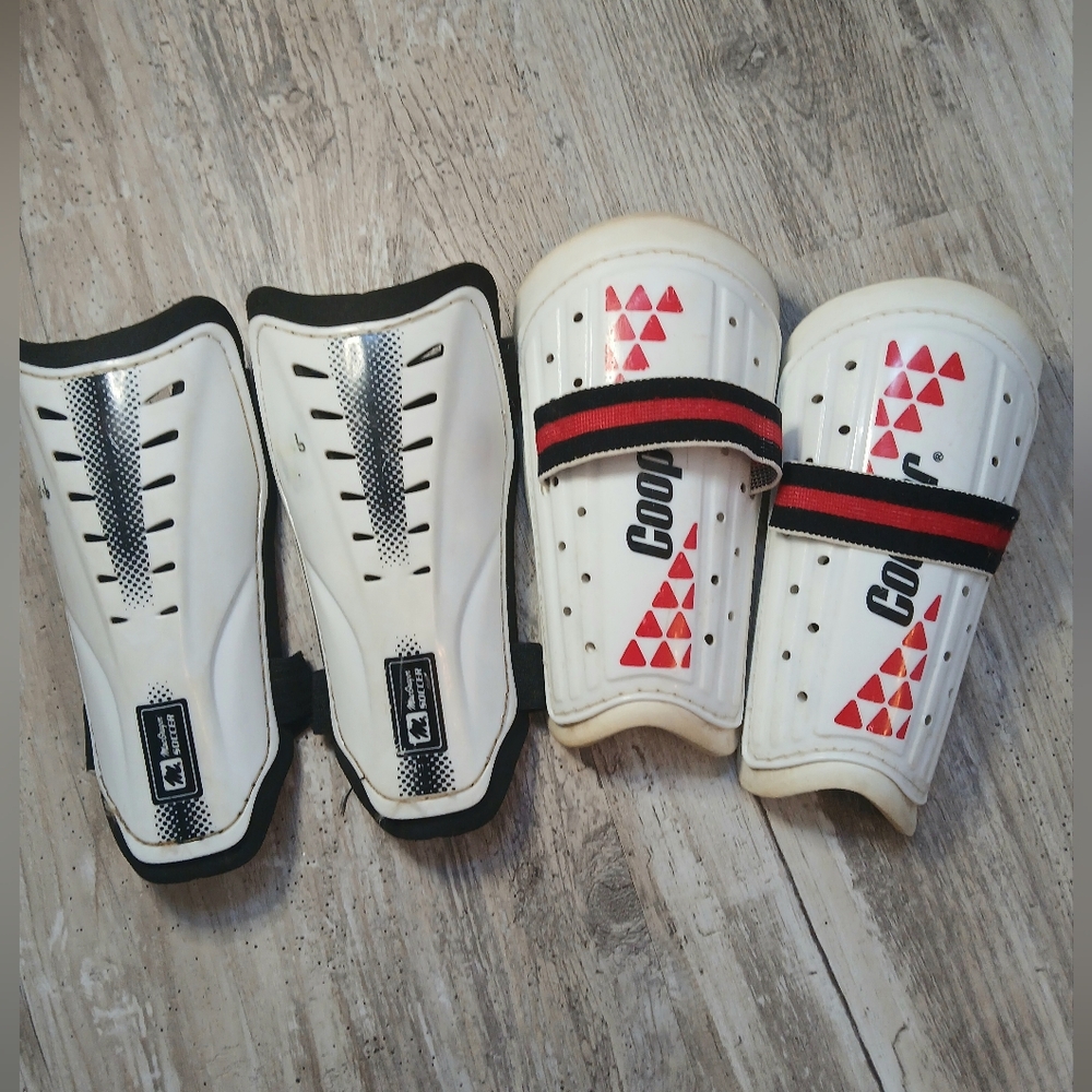Bundle Of 2 Sets Of Kids Soccer Shin Guards Macgregor Soccer And Cooper